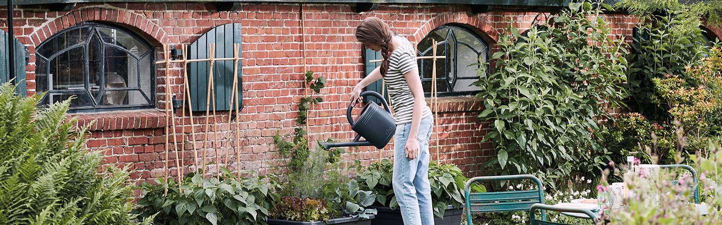 green basics watering can 10ltr living black